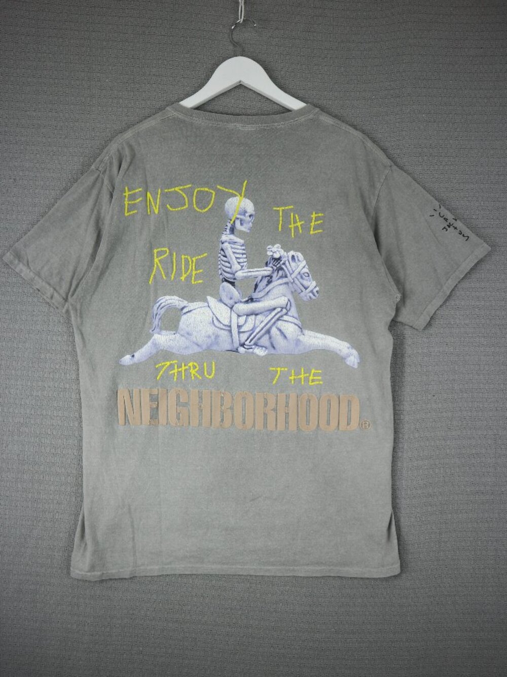 Neighborhood x Travis Scott Cactus Jack Carousel T-Shirt Grey Puff Print Large L